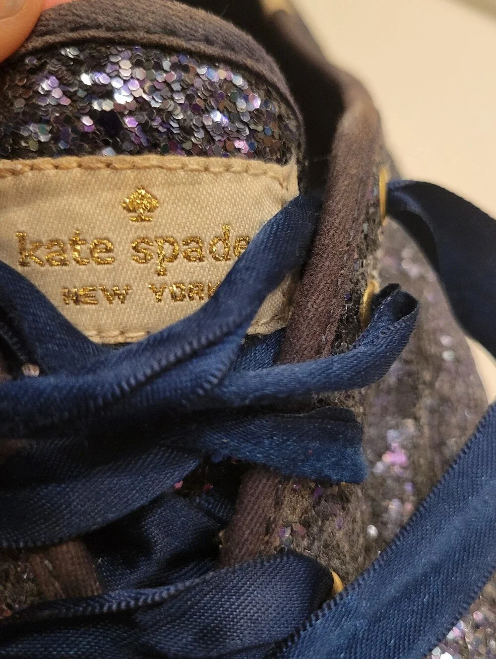 KEDS x KATE SPADE Navy Glitter Sneaker Women's Size 9.5